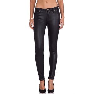 7 For All Mankind Skinny Crackle Leather Jeans